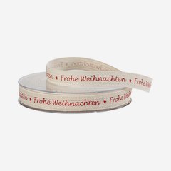 Nastro regalo in cotone, "Frohe Weihnachten"
