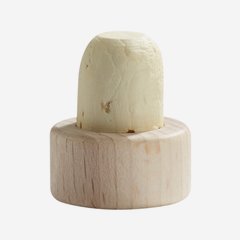 Tappo in sughero con manico in legno, ø17,5mm