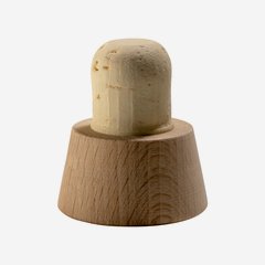 Tappo in sughero con testa in legno