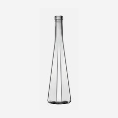 Bottiglia triangolare 350ml, vetro bianco, sughero