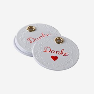 Etichetta regalo per Natale, "Danke", 40x40mm