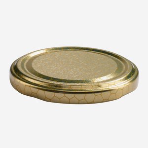 Coperchio a vite, ø70mm, oro con decorazione