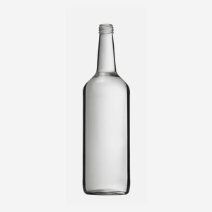 Bottiglia a collo lungo da 1000 ml, vetro bianco