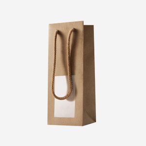 Borsa regalo, marrone, finestra,  VIV-500ml