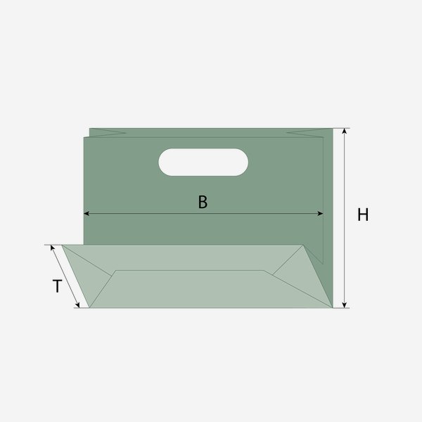 Borsa regalo in carta d'erba, 400/150/220