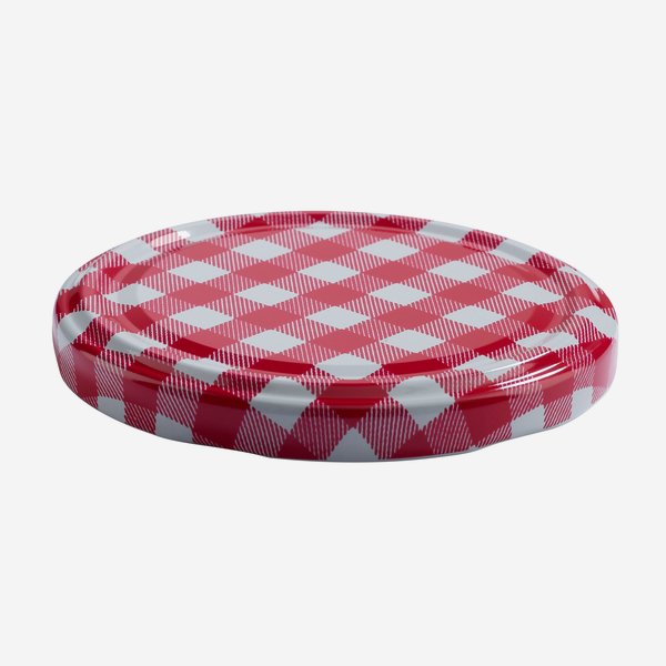 Coperchio a vite, ø82mm, quadretti rossi/bianchi