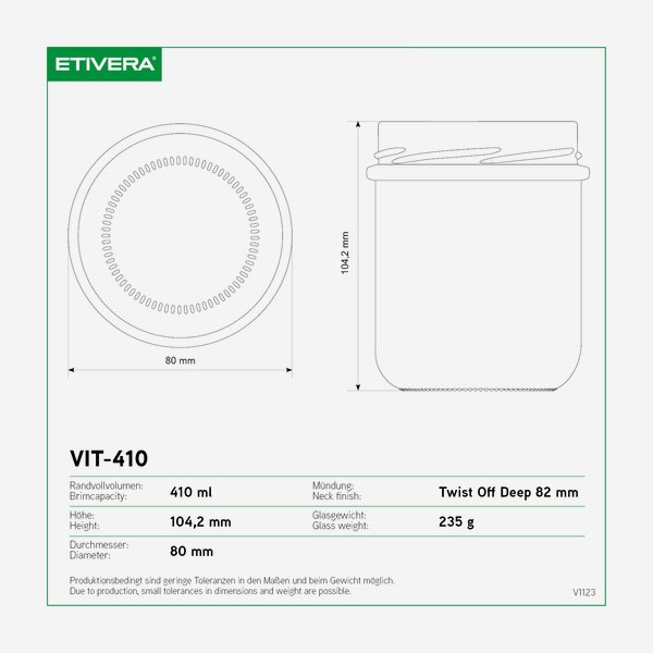 Barattolo a vite VITA, 410 ml, TO82DE