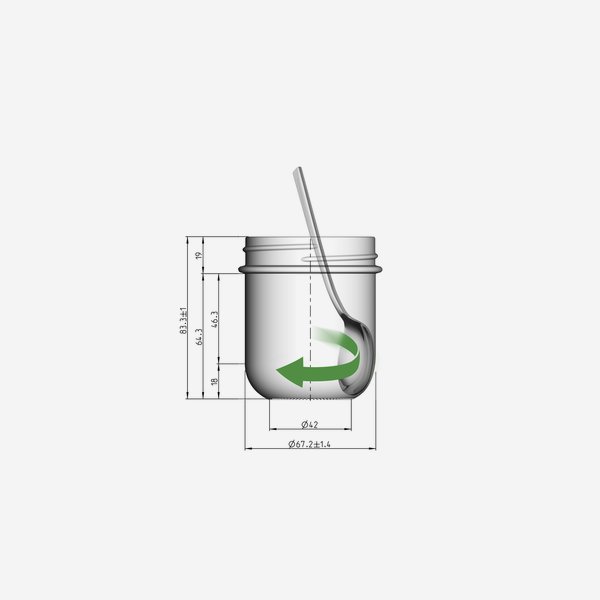 Barattolo a vite 125ml, vetro bianco, TO66