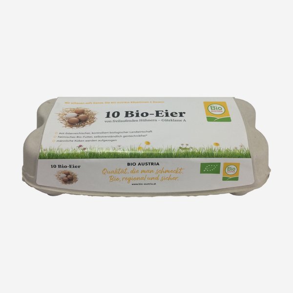 Scatola di uova da 10 pezzi, "Bio Austria"