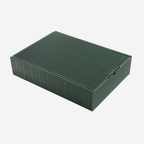 Scatola regalo onda esterna, verde, 375/255/83