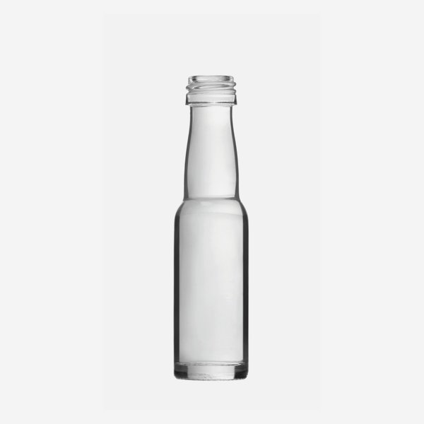 Bottiglia di liquore 20 ml, vetro bianco, rotonda